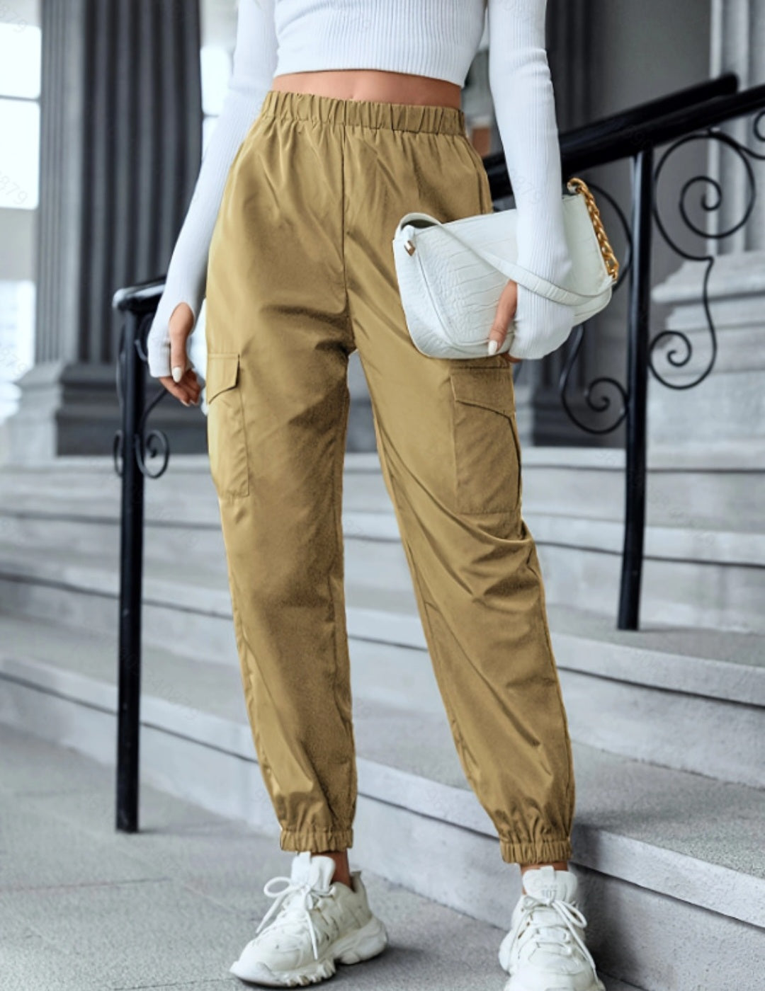 Pantalon Cargo mode décontracté multi-poches taille élastique - Fashion Shop Company