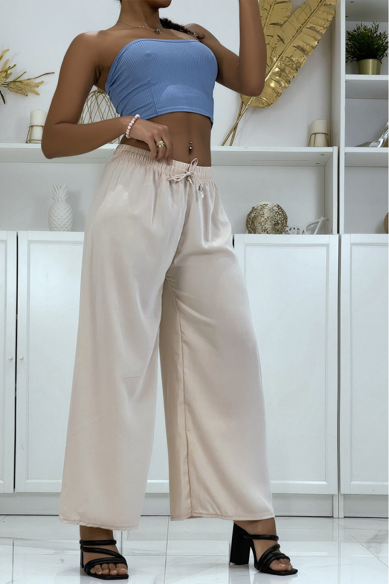 Pantalon palazzo beige décontracté - Fashion Shop Company