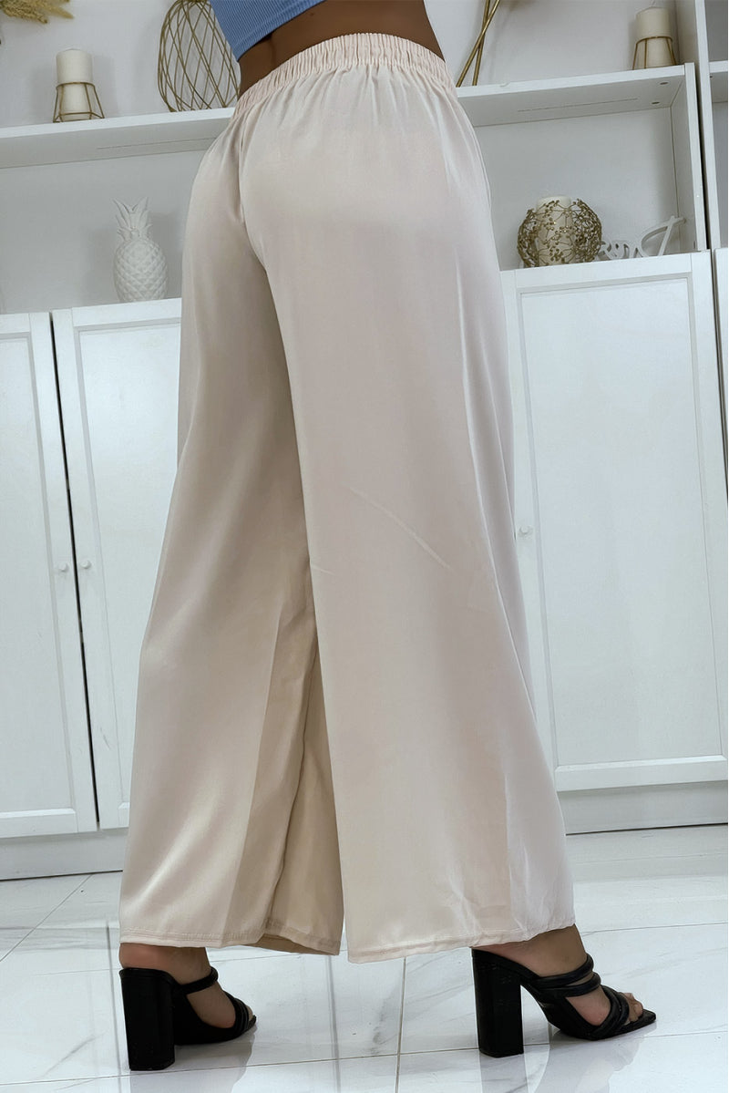 Pantalon palazzo beige décontracté - Fashion Shop Company